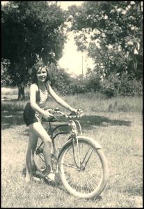 Adele, age 12 on Buddy's bike